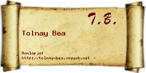 Tolnay Bea névjegykártya